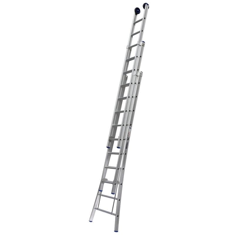 3-delige Opsteekladder met uitgebogen bomen (14 sporten) GEANODISEERD