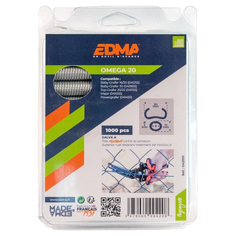 Edma hekwerkringen Omega 20 mm gegalvaniseerd (1.000 stuks)