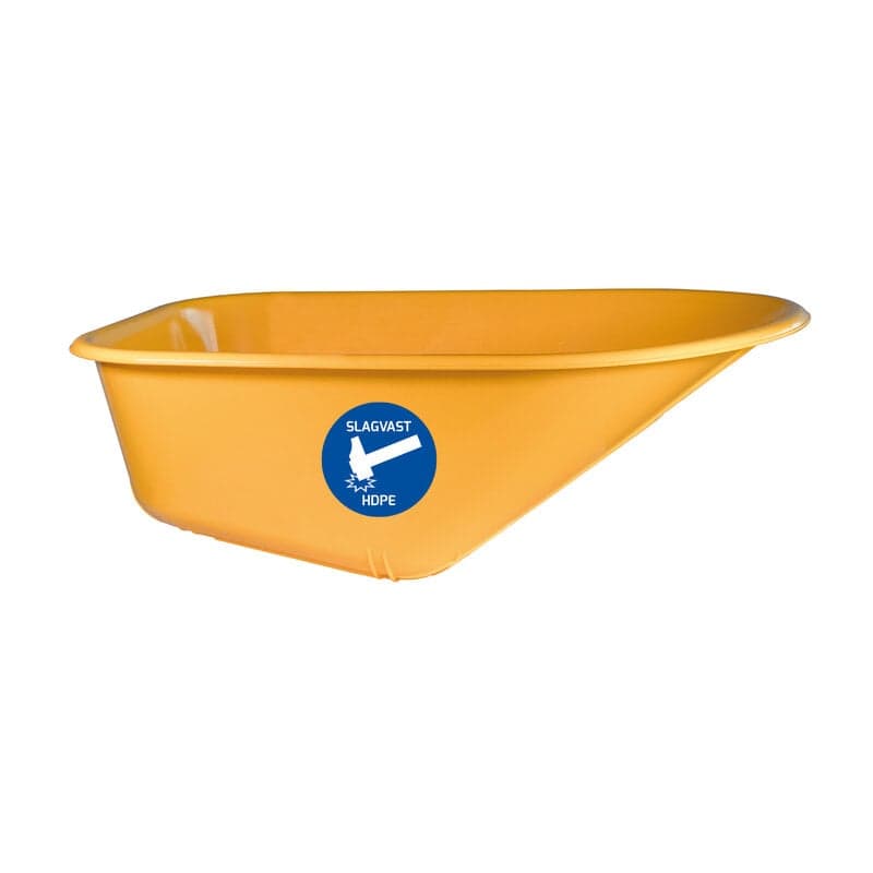 Gele kunststof HDPE kruiwagenbak 90 L (geschikt voor HG100)