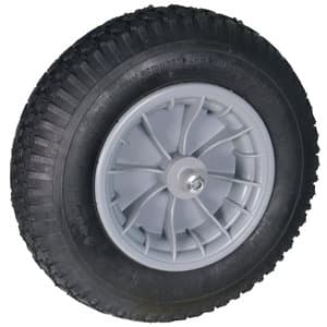 Kruiwagenwiel met luchtband en kunststof velg (aslengte 13 cm)
