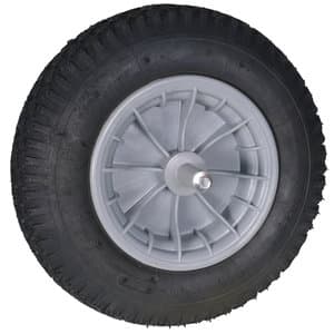 Kruiwagenwiel met luchtband en kunststof velg (aslengte 19 cm)